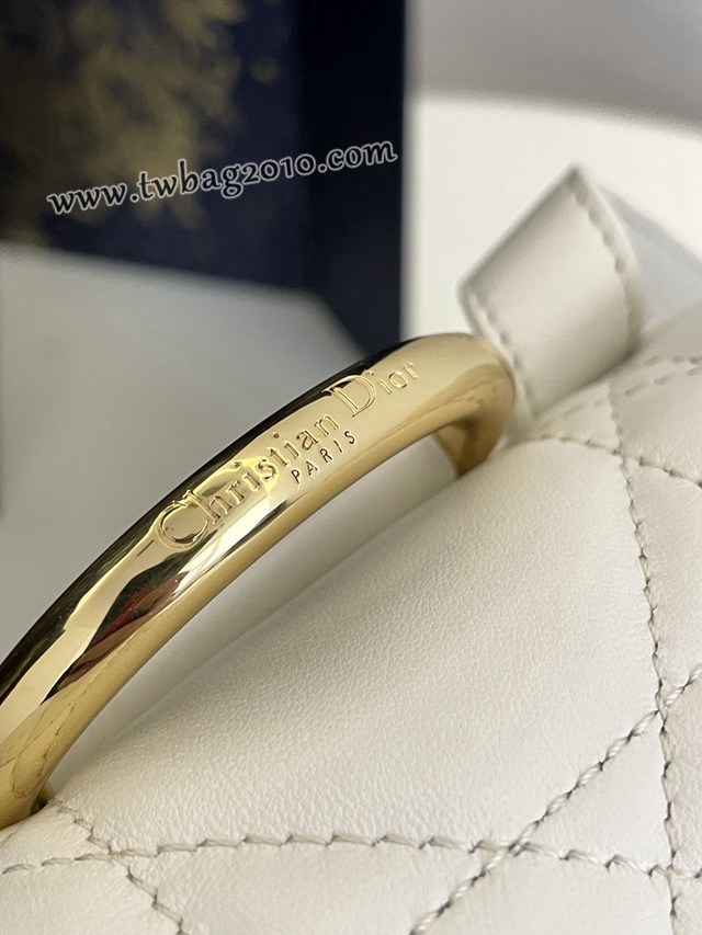 Dior专柜新款迪奥高仿原单白色中号Caro秋冬系列双肩包 djfk1723